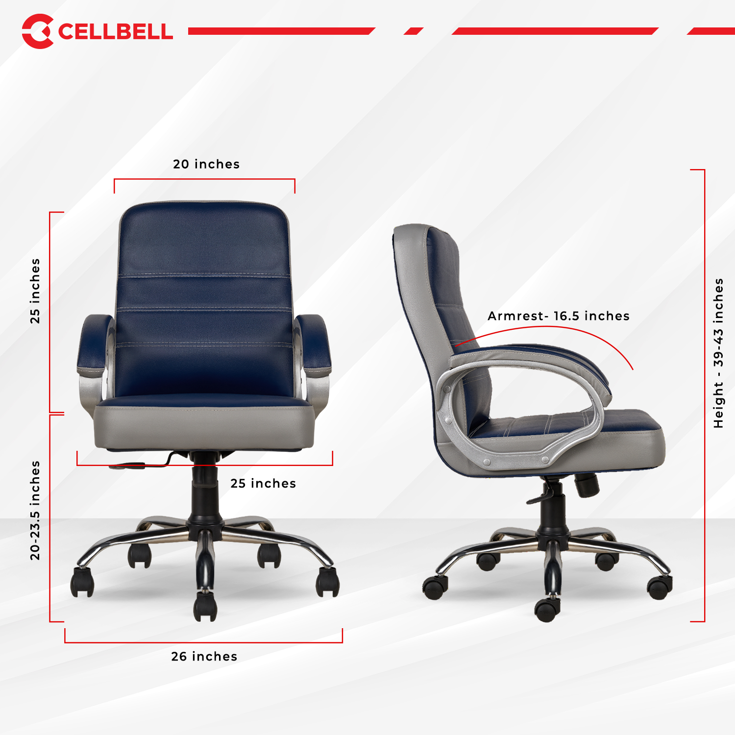 CELLBELL C99 Apex Leatherette Mid-Back Boss Chair Cellbell