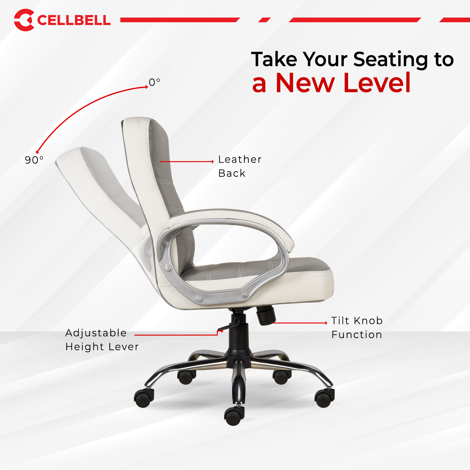 CELLBELL C99 Apex Leatherette Mid-Back Boss Chair Cellbell