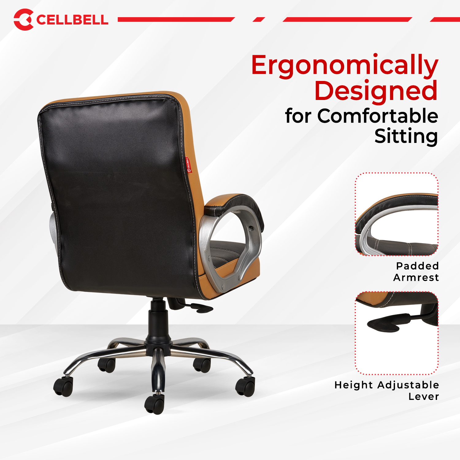 CELLBELL C99 Apex Leatherette Mid-Back Boss Chair Cellbell