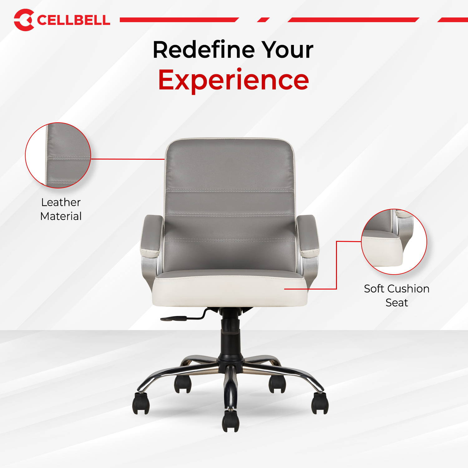 CELLBELL C99 Apex Leatherette Mid-Back Boss Chair Cellbell