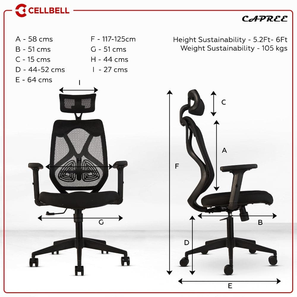 Capree C190 Mesh Office Executive Chair CellBell
