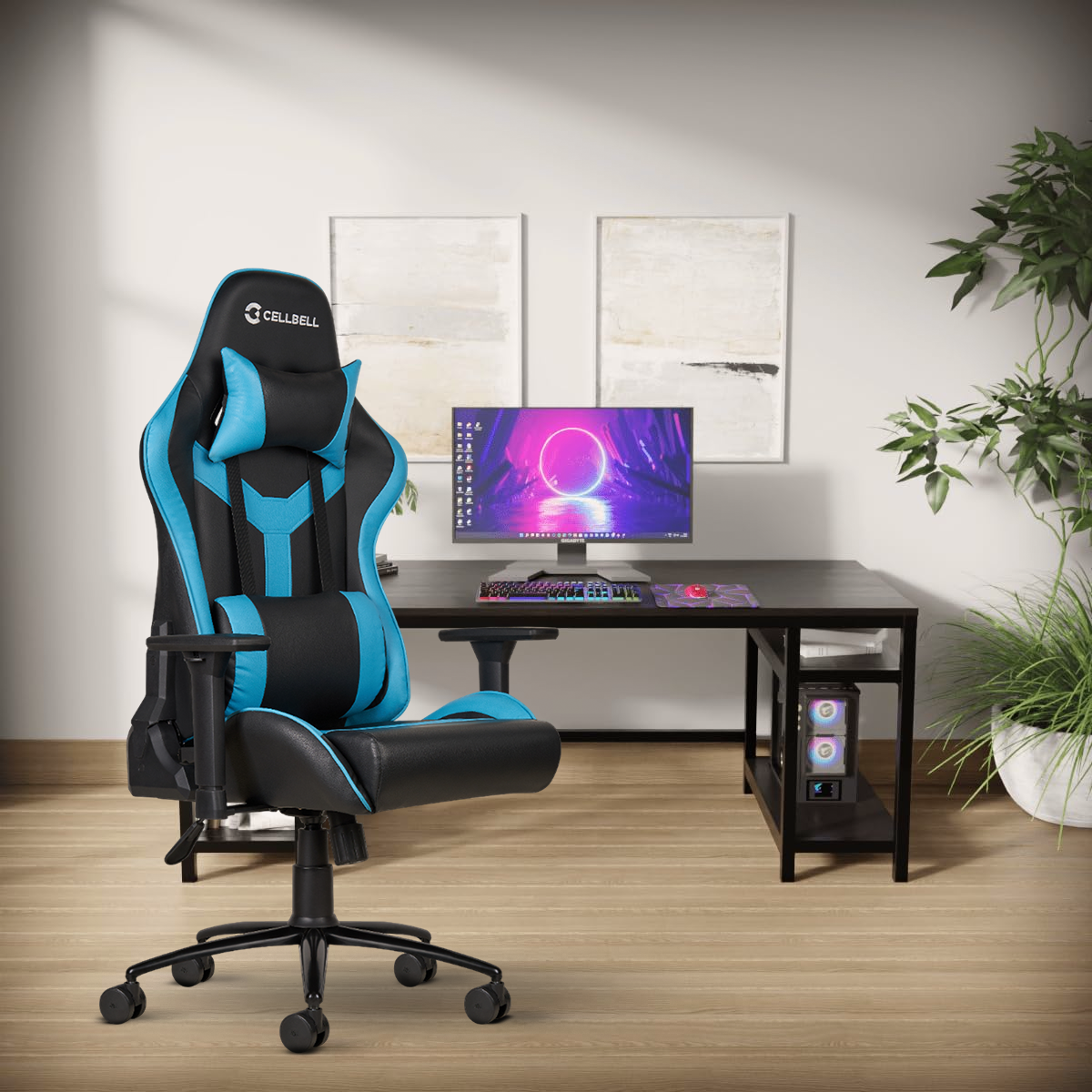 Techni Sport Baby Blue Gaming Chair BLUE ECHO GAMING CHAIR ModdedZone