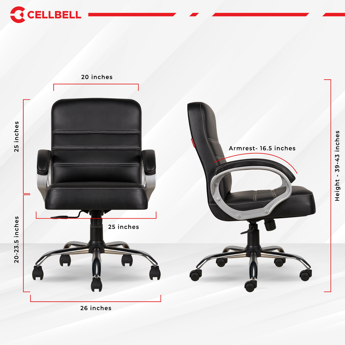 CELLBELL C99 Apex Leatherette Mid-Back Boss Chair Cellbell