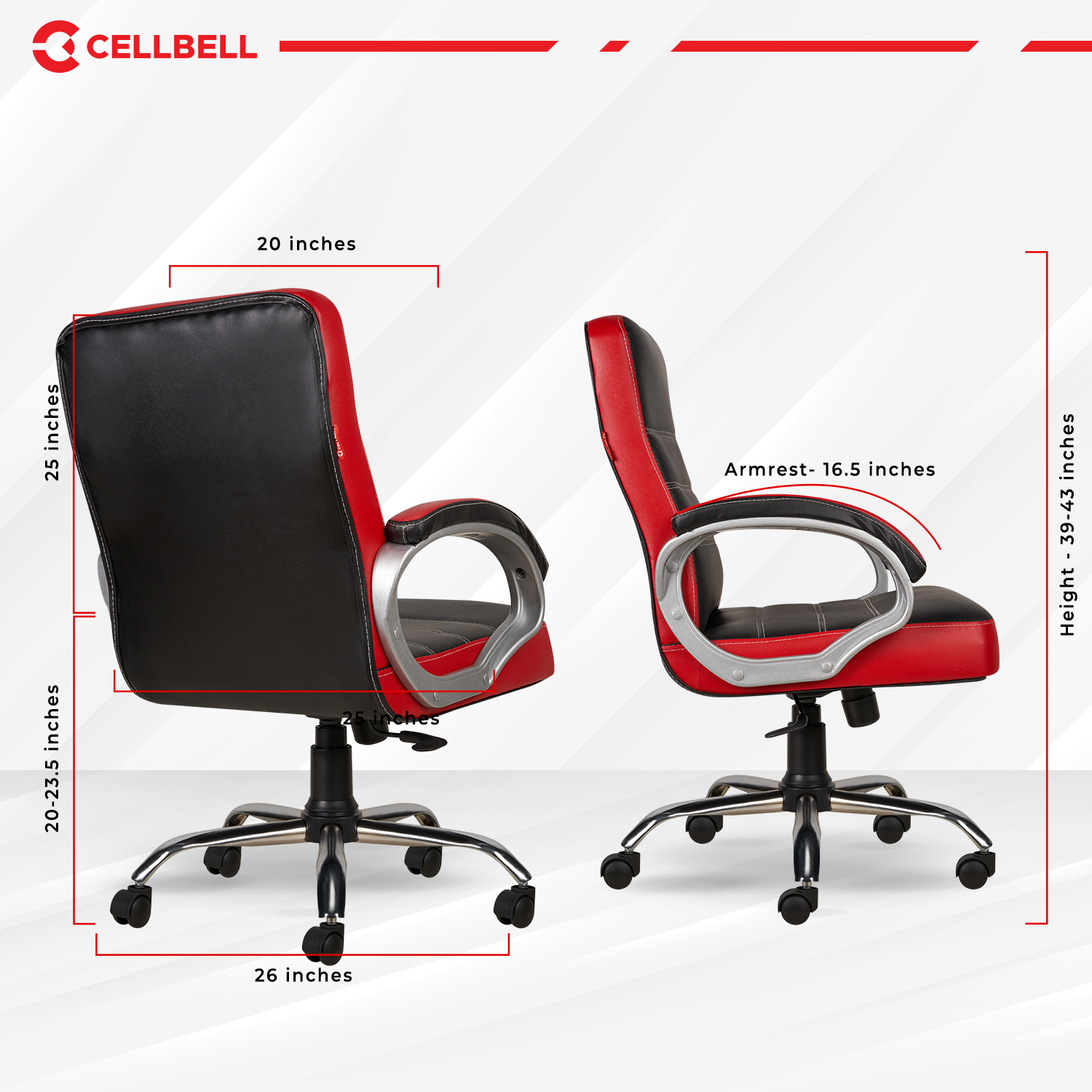 CELLBELL C99 Apex Leatherette Mid-Back Boss Chair Cellbell