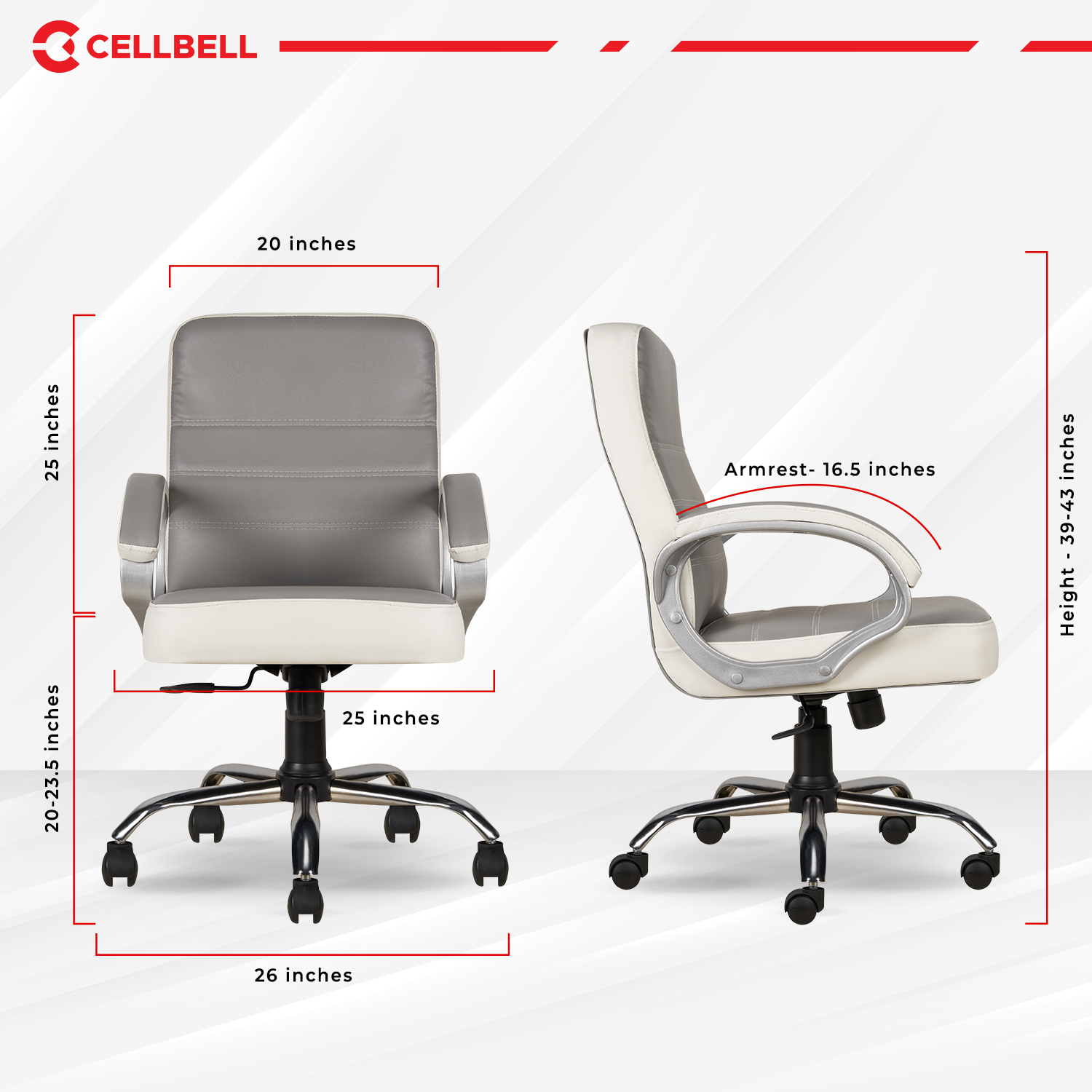 CELLBELL C99 Apex Leatherette Mid-Back Boss Chair Cellbell