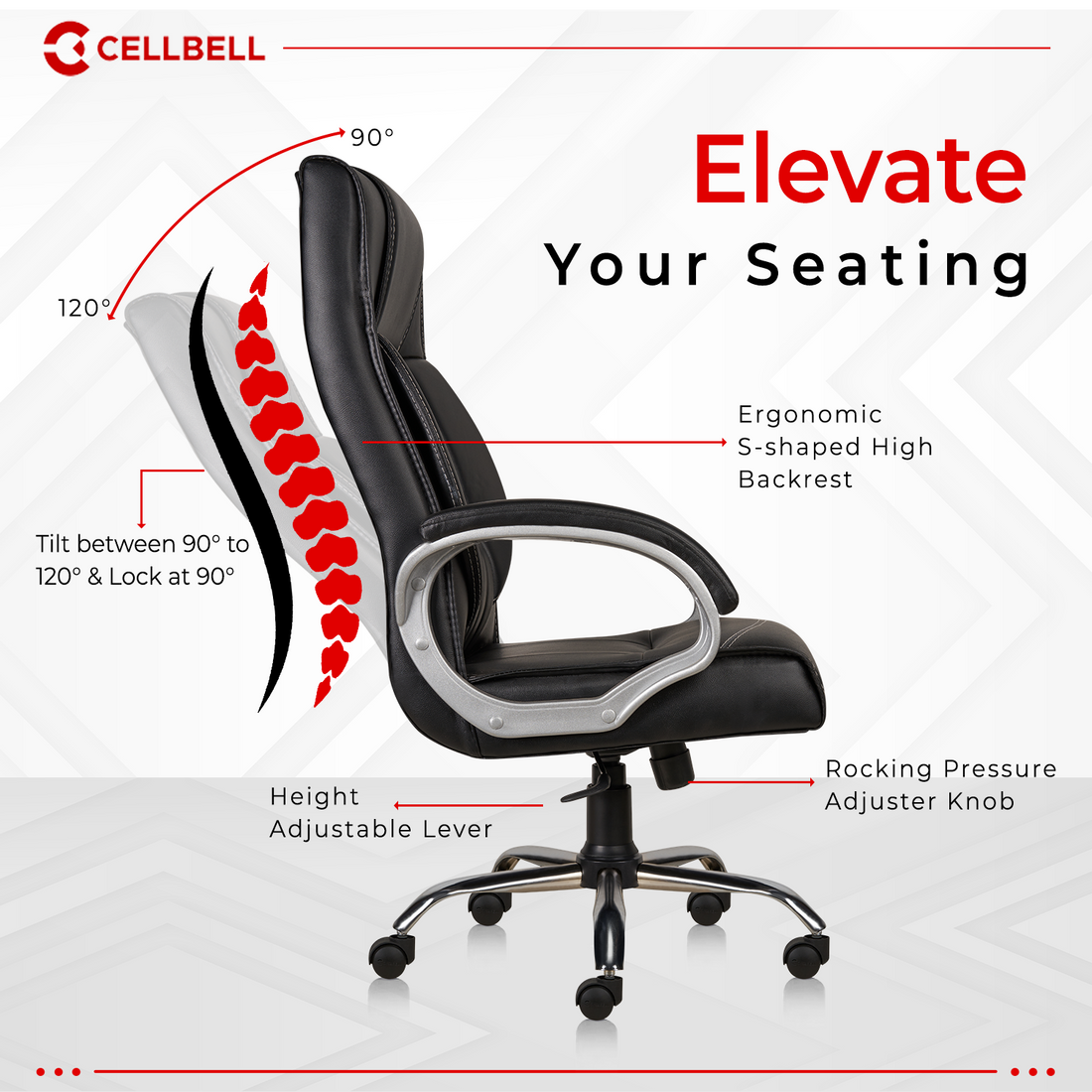 Cellbell Vega Ergonomic High Back Boss Chair CellBell