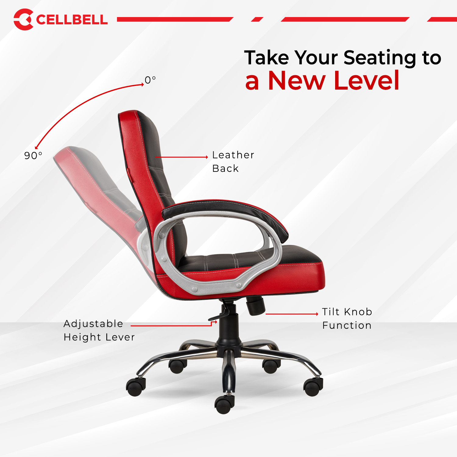 CELLBELL C99 Apex Leatherette Mid-Back Boss Chair Cellbell