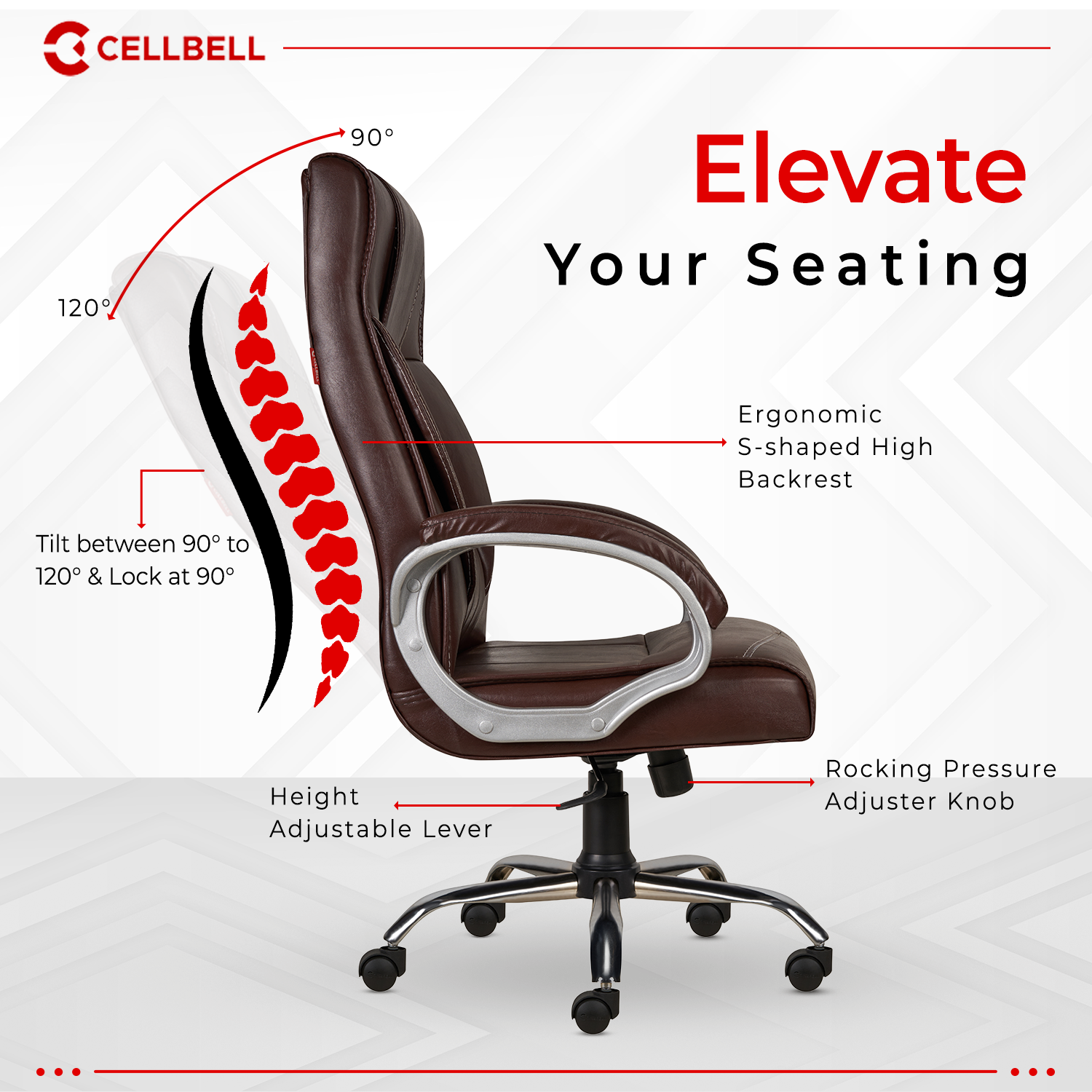 Cellbell Vega Ergonomic High Back Boss Chair CellBell