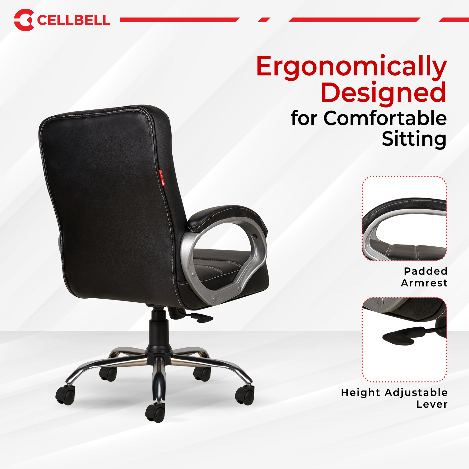 CELLBELL C99 Apex Leatherette Mid-Back Boss Chair Cellbell