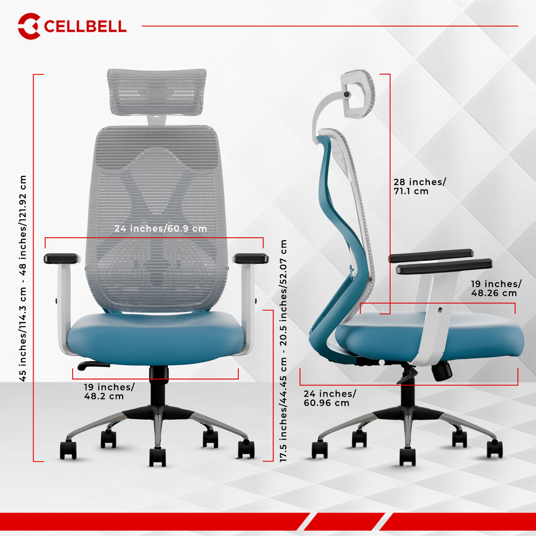 CELLBELL C190 Berlin Ergonomic Mesh Executive  Office & Home Chair (Copy) Cellbell