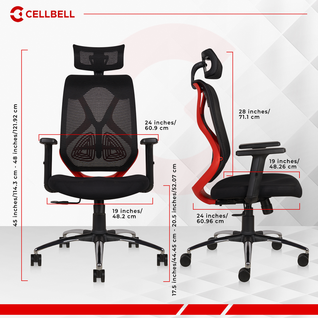 Cellbell CELLBELL C190 Berlin Ergonomic Mesh Executive Office & Home Chair
