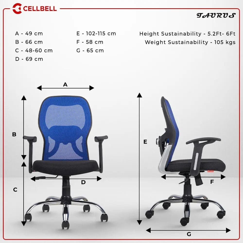 Taurus C100 Lite Executive Mid Back Office Chair Cellbell