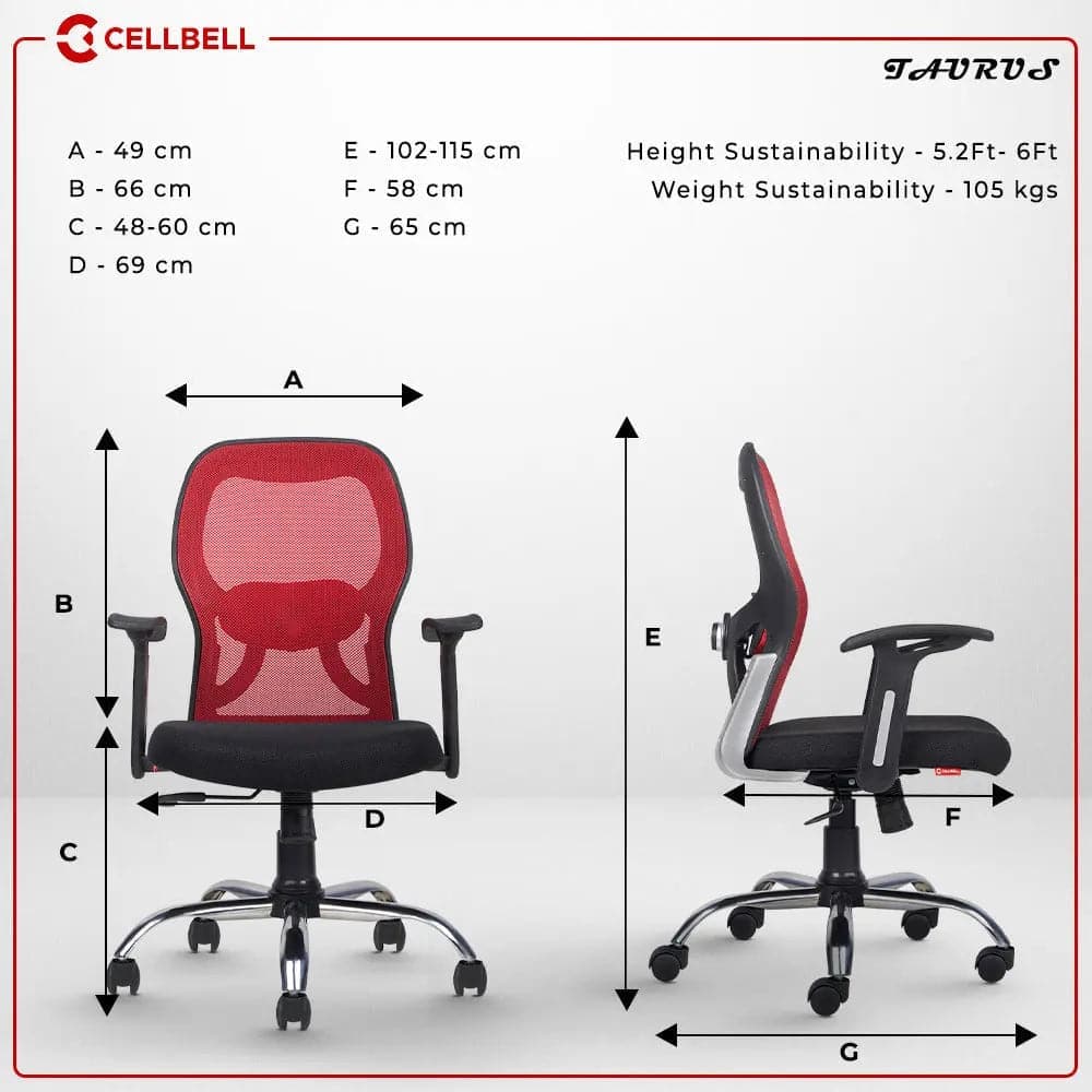 Taurus C100 Lite Executive Mid Back Office Chair Cellbell