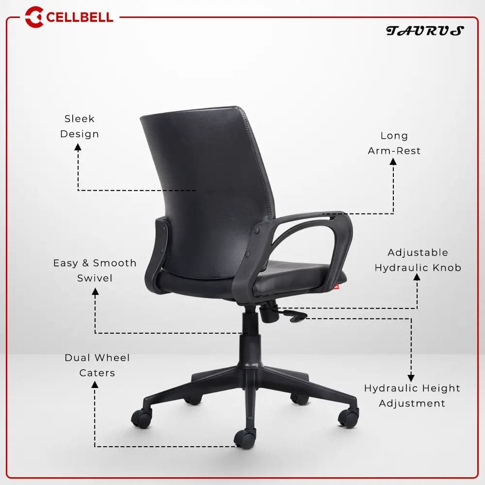 Desire C104 Mid-Back Leatherette Office Chair CellBell